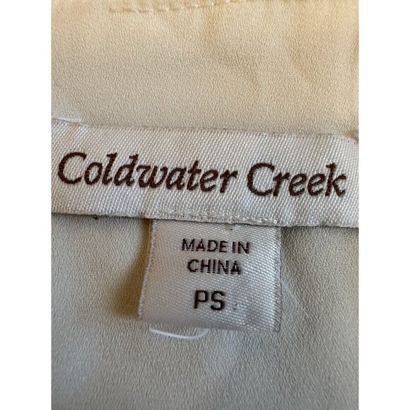 Coldwater Creek Women’s Petite Small PS White Blouse Flowy Bell Sleeve Top Shirt - Picture 3 of 8